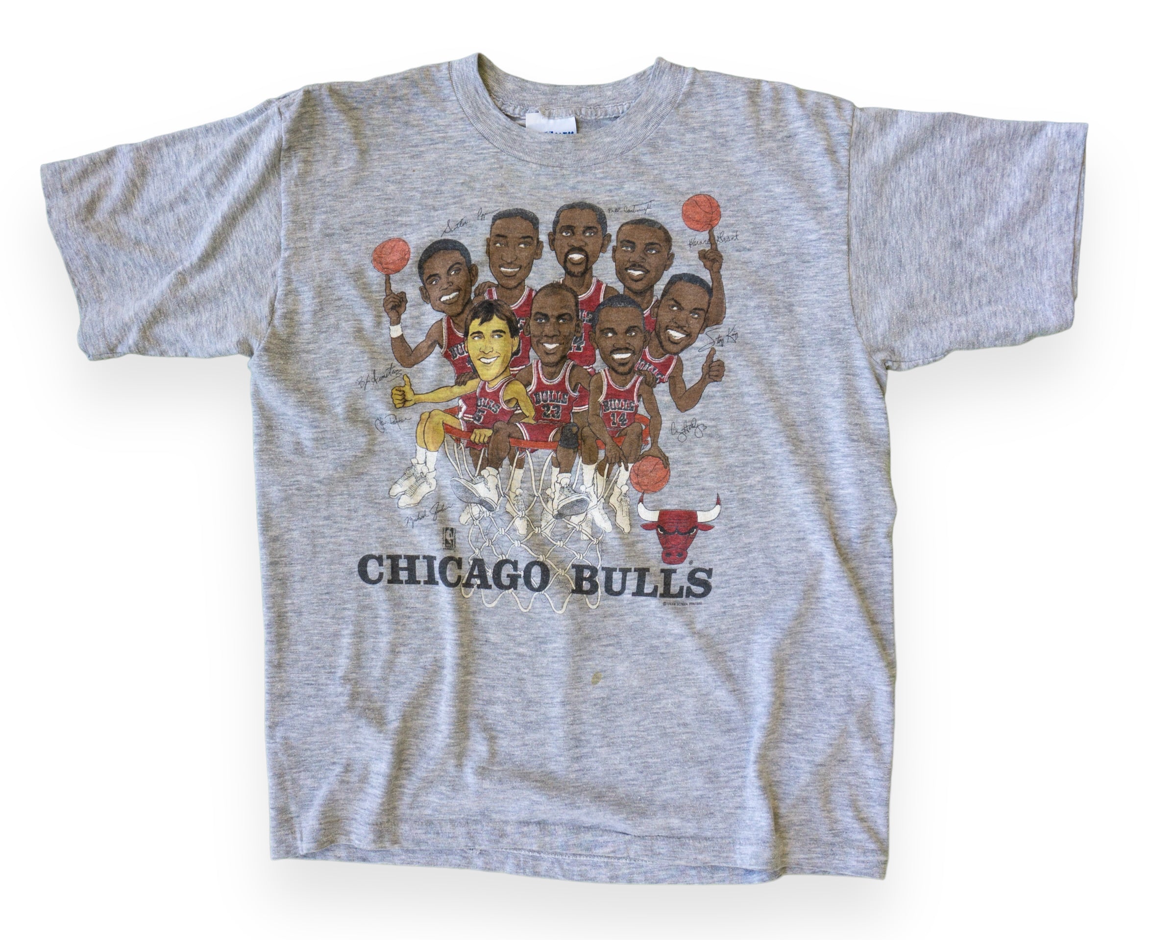 Sports / College Vintage All Over Print NBA Chicago Bulls Tee Shirt 1990s Size Large Made in USA