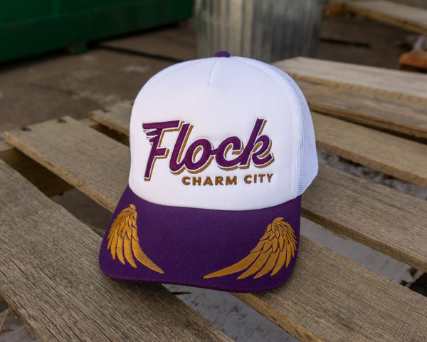 Baltimore Ravens Flock Trucker Hat