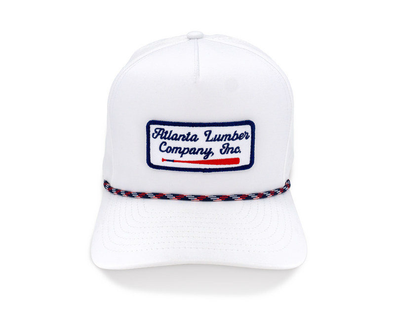 Atlanta Lumber Company Imperial Golf Hat with Rope Snapback White Performance Fabric